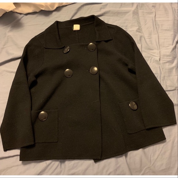 J. Crew Jackets & Blazers - J. Crew Black Jacket/Cape 100% Wool Size Small